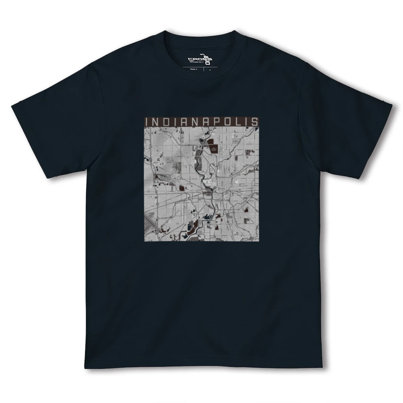 【インディアナポリス(アメリカ)】地図柄ヘビーウェイトTシャツ
