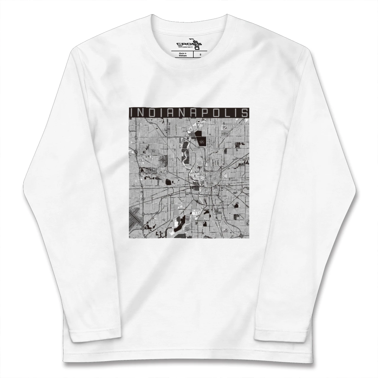 【インディアナポリス(アメリカ)】地図柄ロングスリーブTシャツ