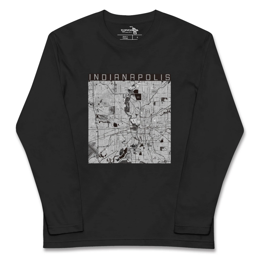 【インディアナポリス(アメリカ)】地図柄ロングスリーブTシャツ
