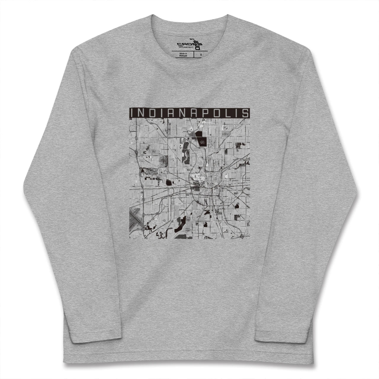 【インディアナポリス(アメリカ)】地図柄ロングスリーブTシャツ