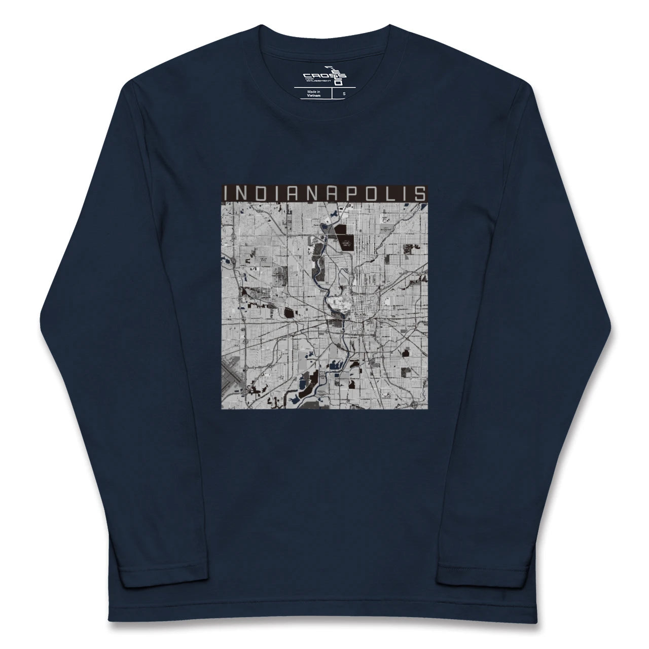 【インディアナポリス(アメリカ)】地図柄ロングスリーブTシャツ