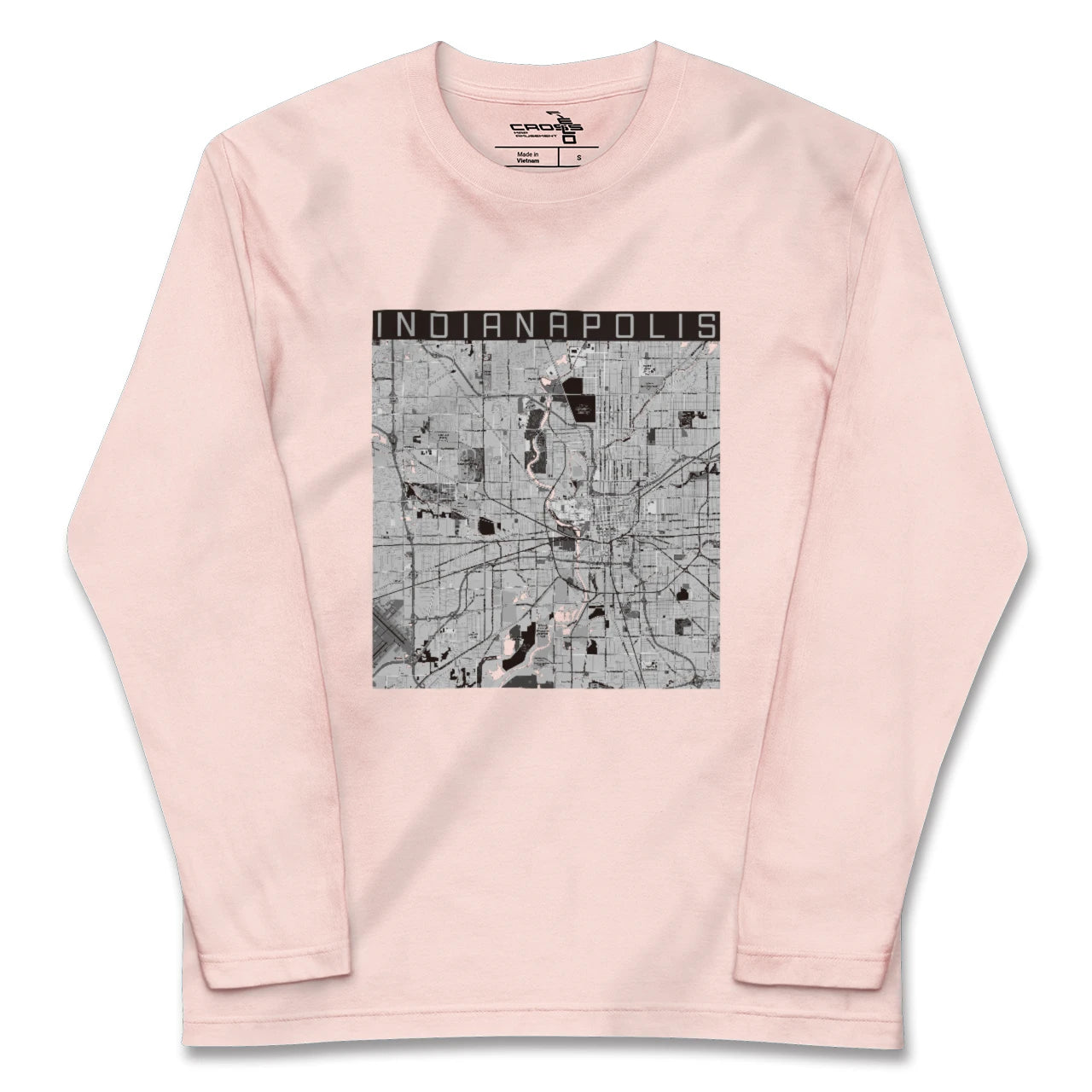 【インディアナポリス(アメリカ)】地図柄ロングスリーブTシャツ