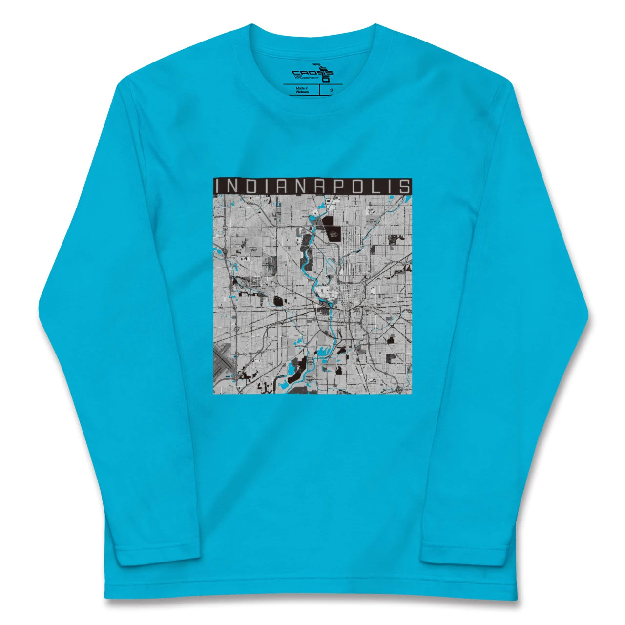【インディアナポリス(アメリカ)】地図柄ロングスリーブTシャツ