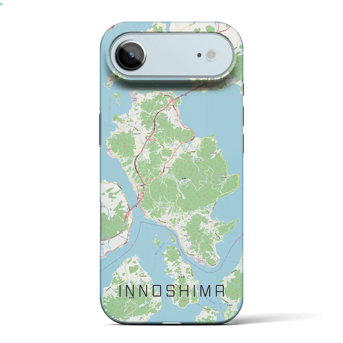 【因島(広島県)】地図柄iPhoneケース(バックカバータイプ)ナチュラル・iPhone 17 Pro Max 用
