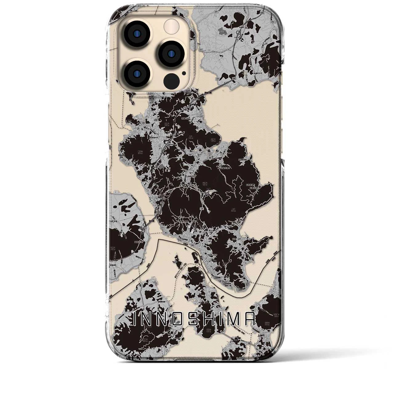 【因島(広島県)】地図柄iPhoneケース(クリアタイプ)