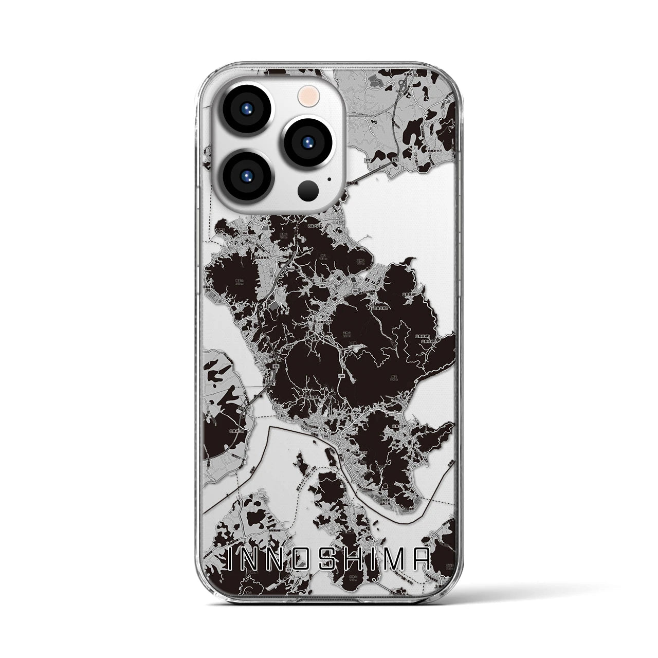 【因島(広島県)】地図柄iPhoneケース(クリアタイプ)