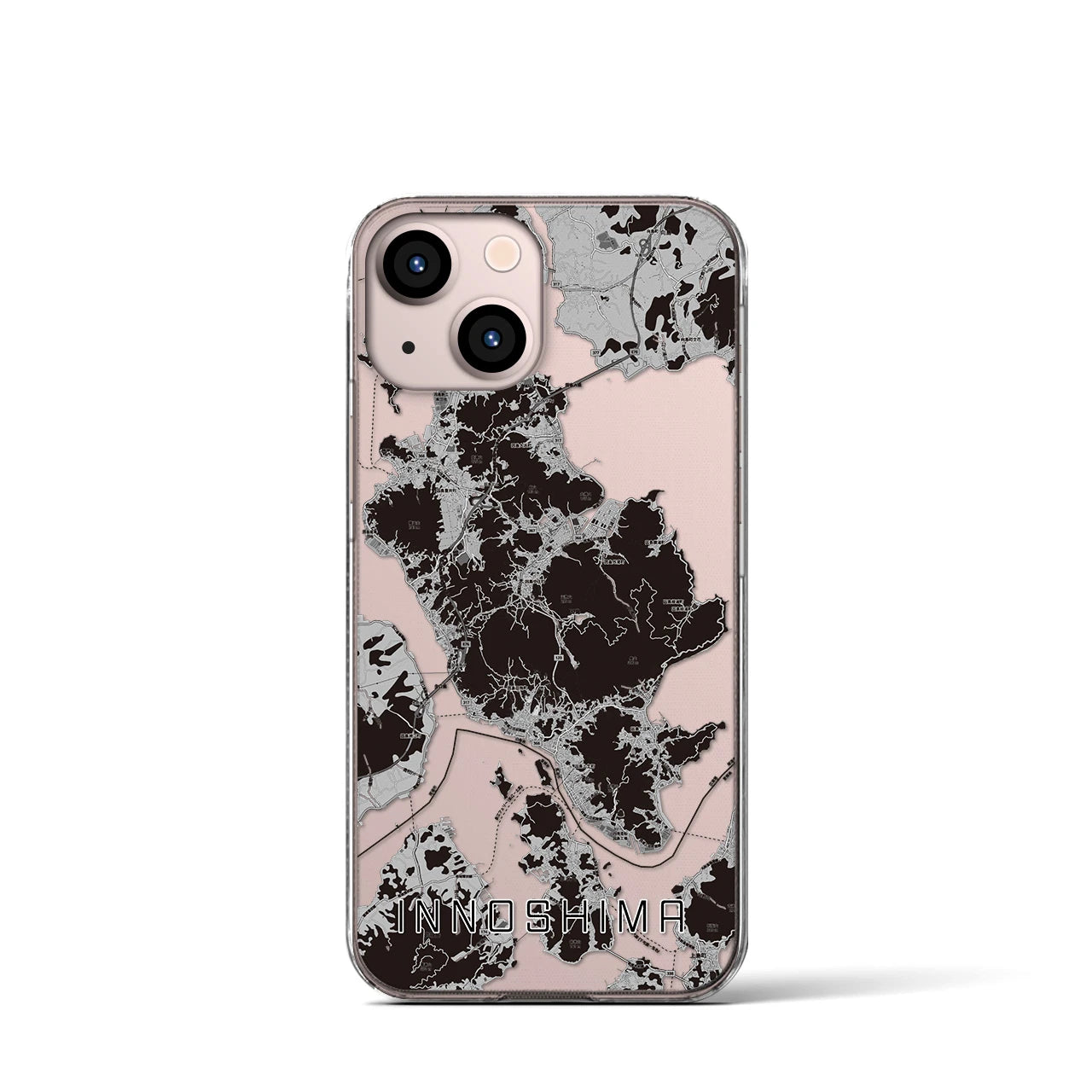 【因島(広島県)】地図柄iPhoneケース(クリアタイプ)