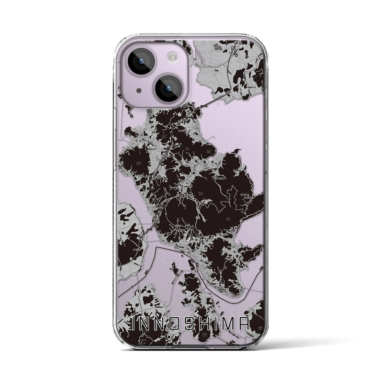 【因島(広島県)】地図柄iPhoneケース(クリアタイプ)