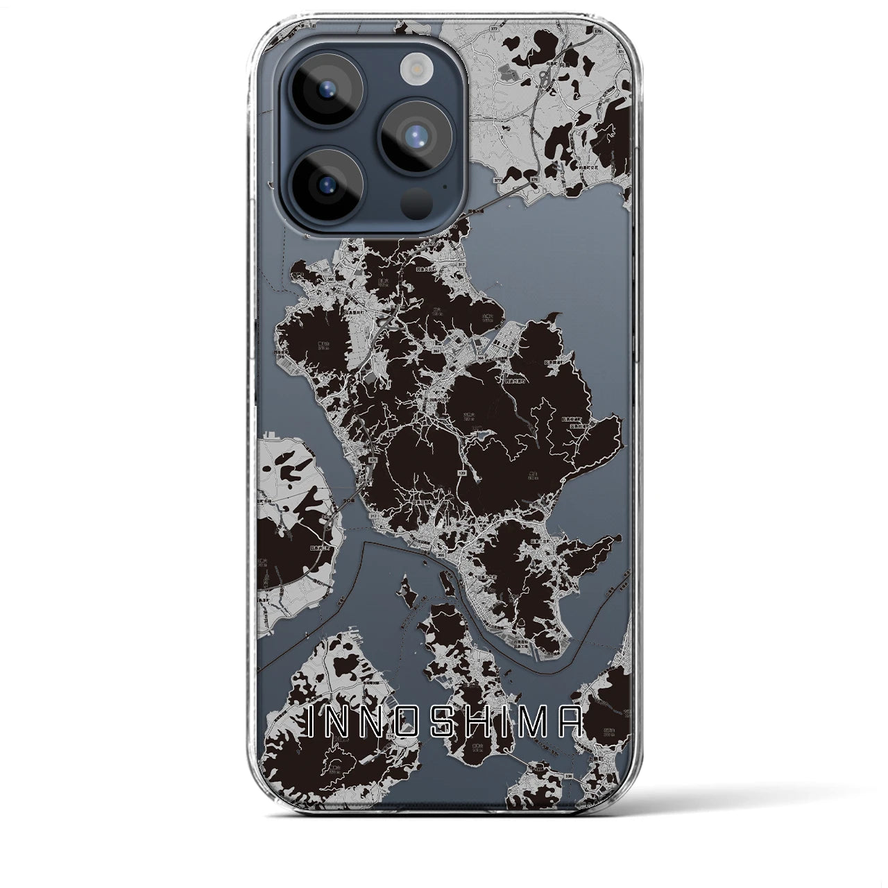 【因島(広島県)】地図柄iPhoneケース(クリアタイプ)