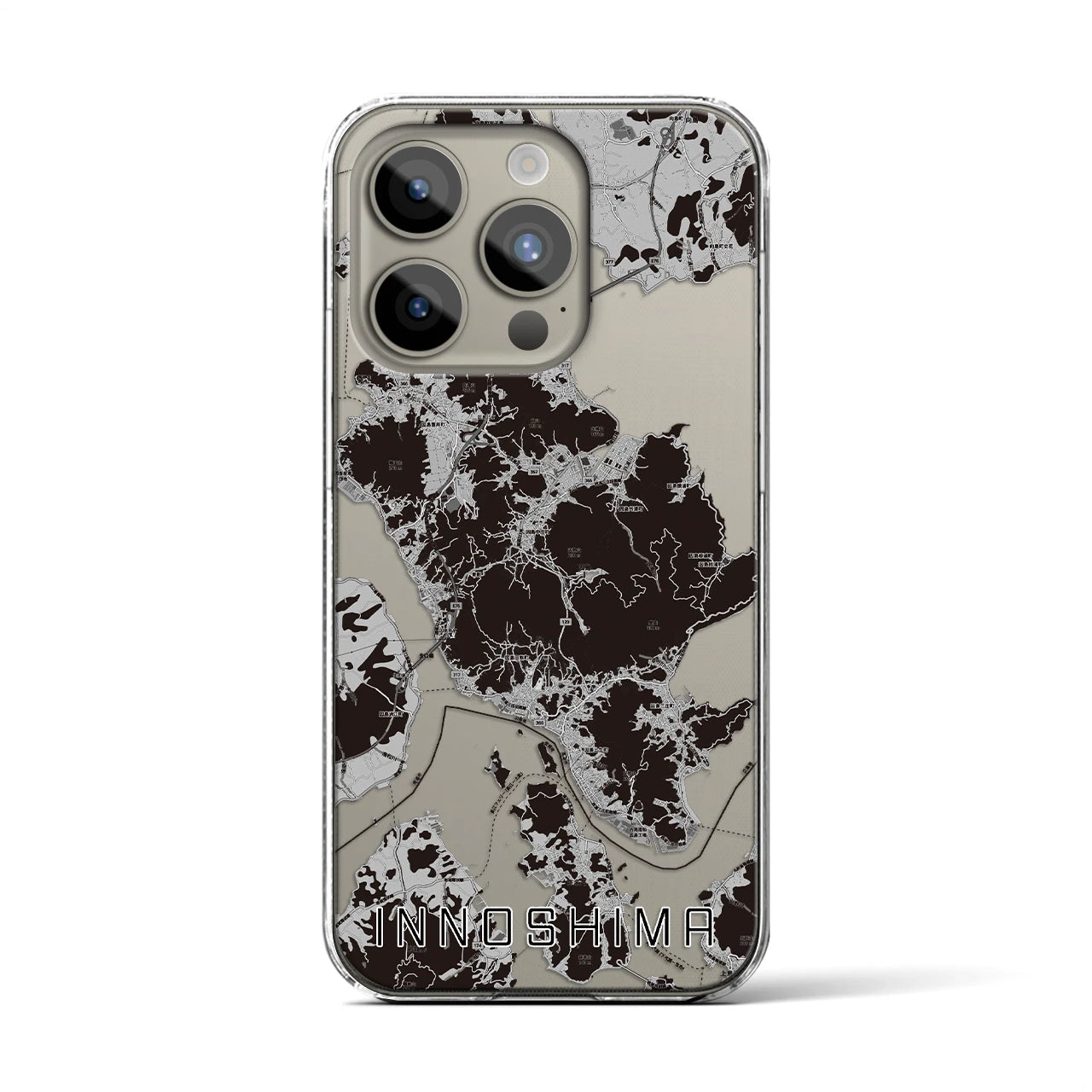 【因島(広島県)】地図柄iPhoneケース(クリアタイプ)