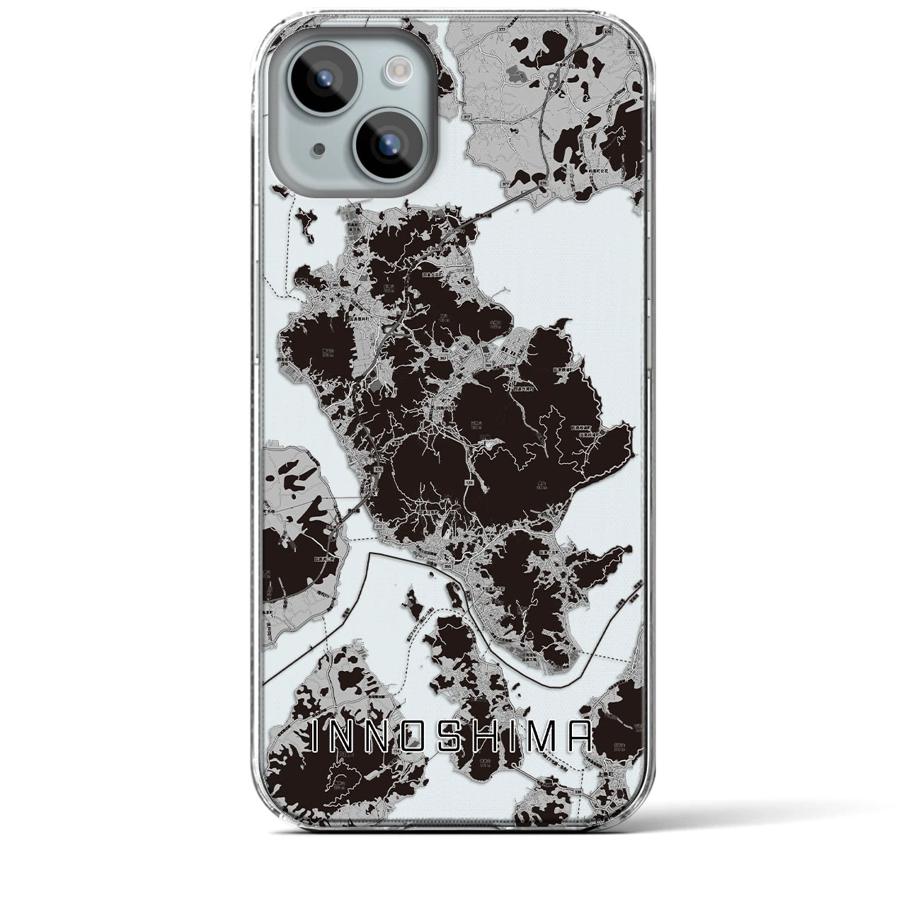 【因島(広島県)】地図柄iPhoneケース(クリアタイプ)