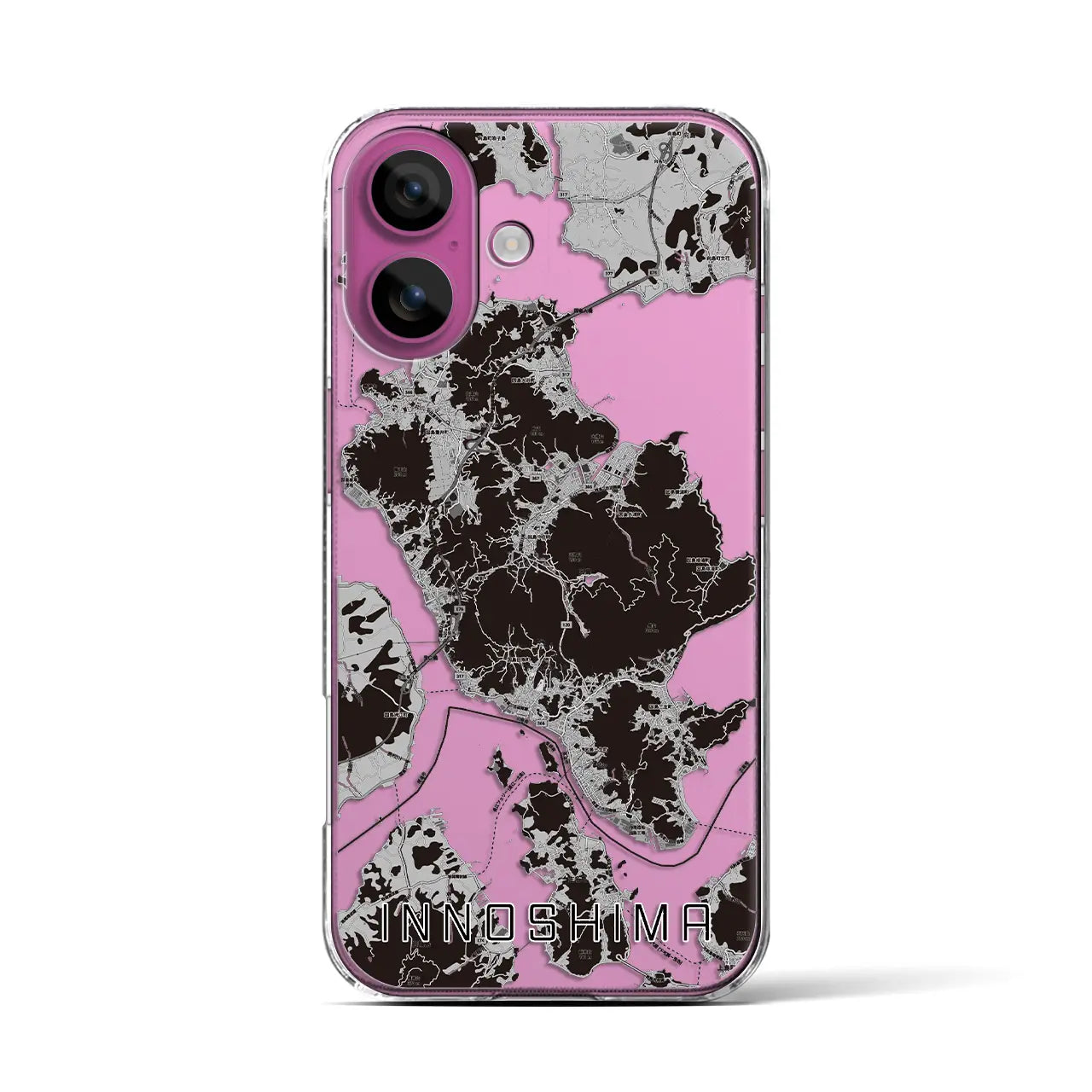 【因島(広島県)】地図柄iPhoneケース(クリアタイプ)