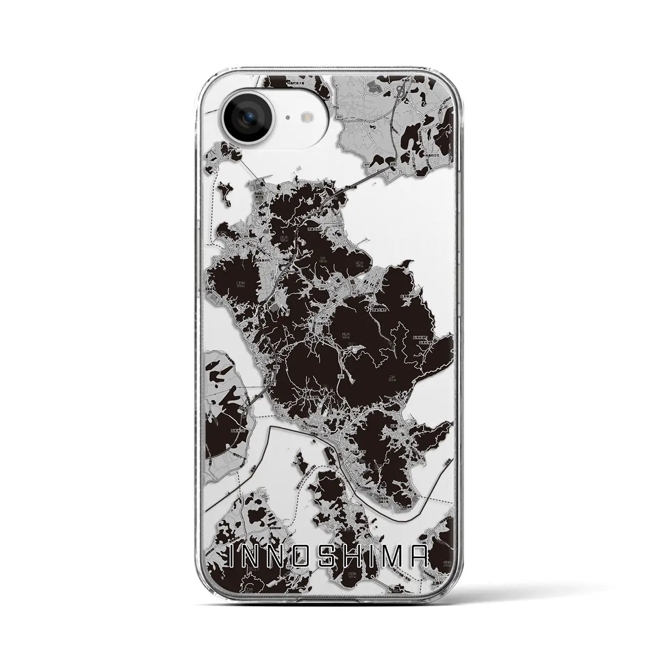 【因島(広島県)】地図柄iPhoneケース(クリアタイプ)