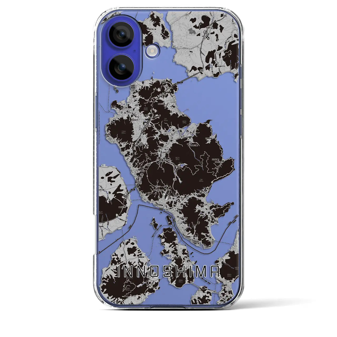 【因島(広島県)】地図柄iPhoneケース(クリアタイプ)