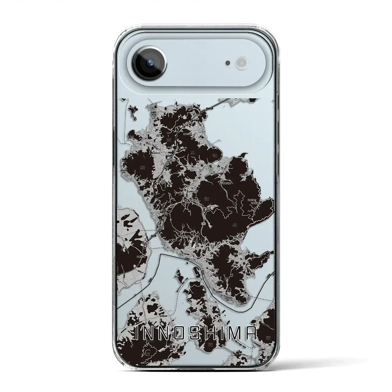 【因島(広島県)】地図柄iPhoneケース(クリアタイプ)