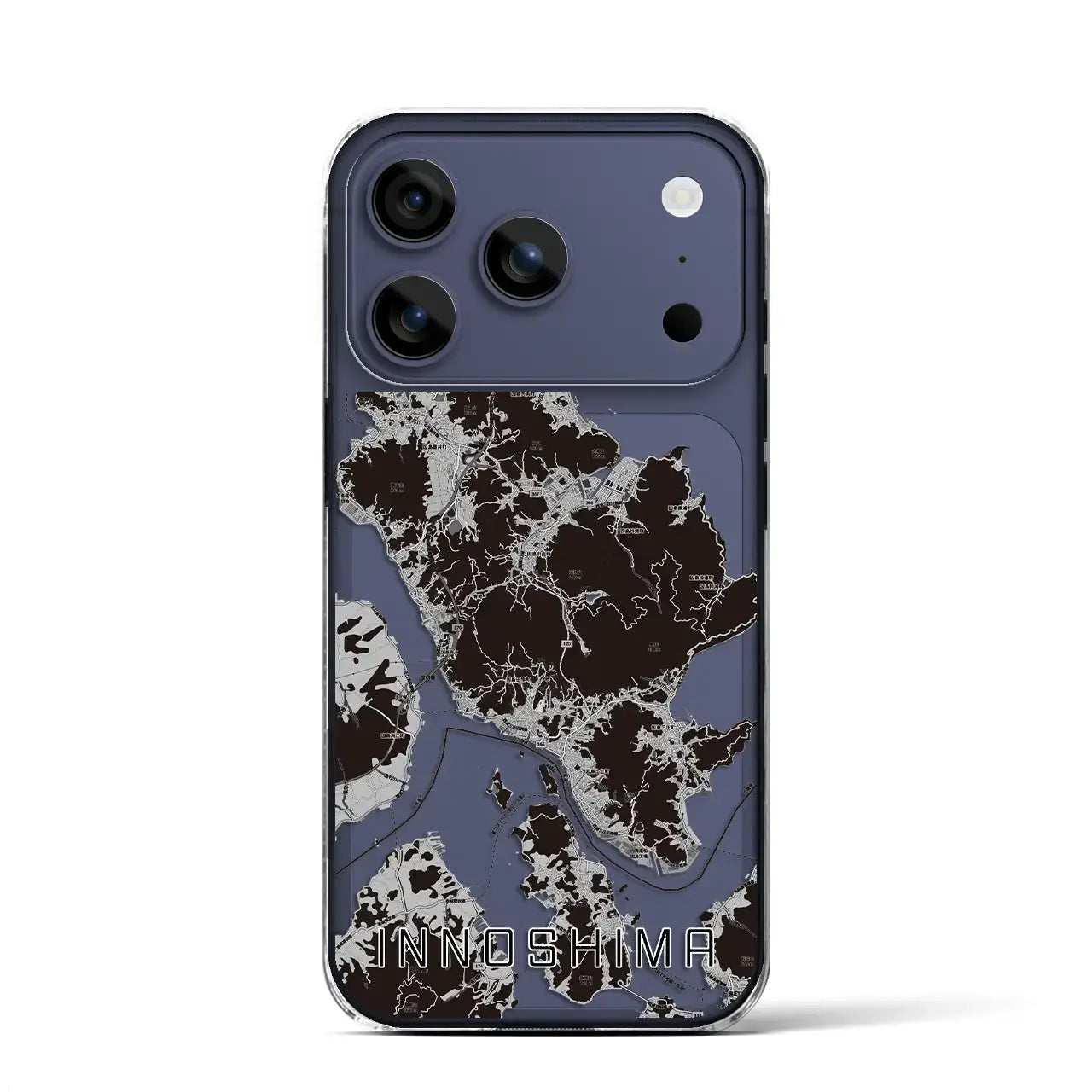 【因島(広島県)】地図柄iPhoneケース(クリアタイプ)