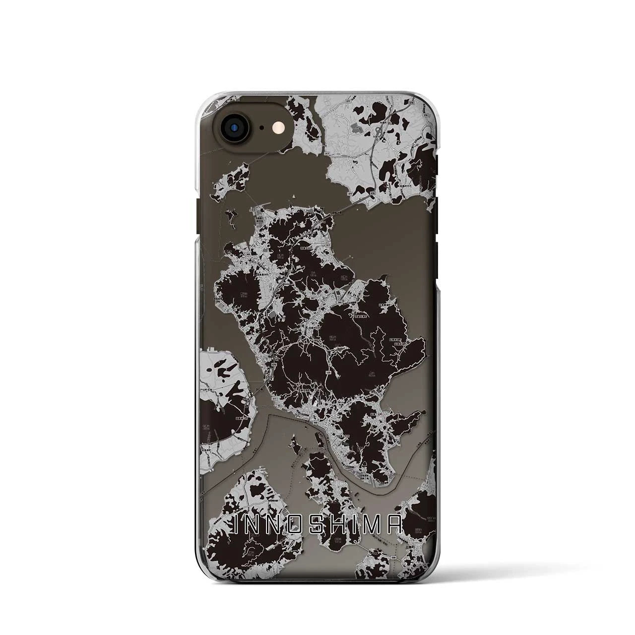 【因島(広島県)】地図柄iPhoneケース(クリアタイプ)