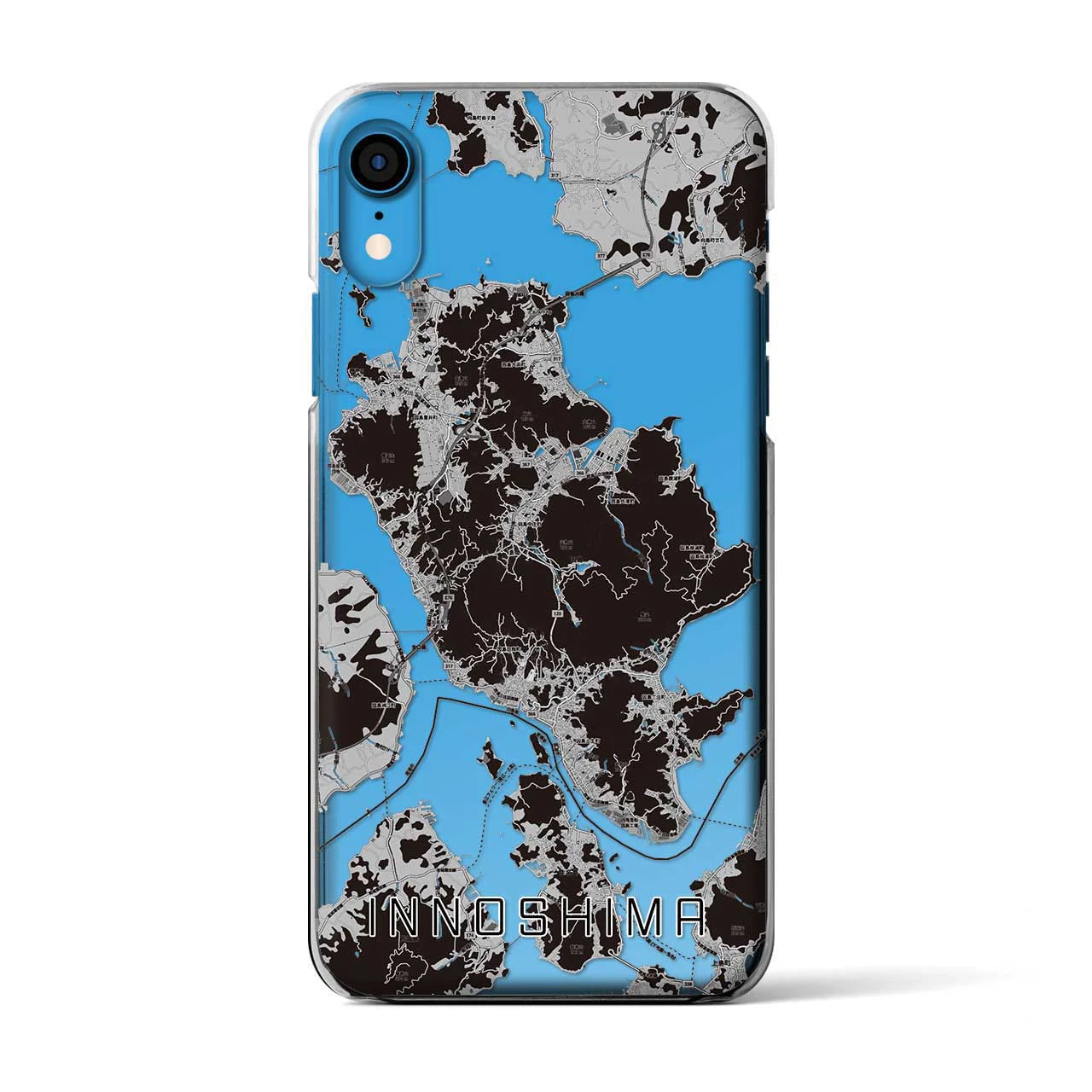 【因島(広島県)】地図柄iPhoneケース(クリアタイプ)