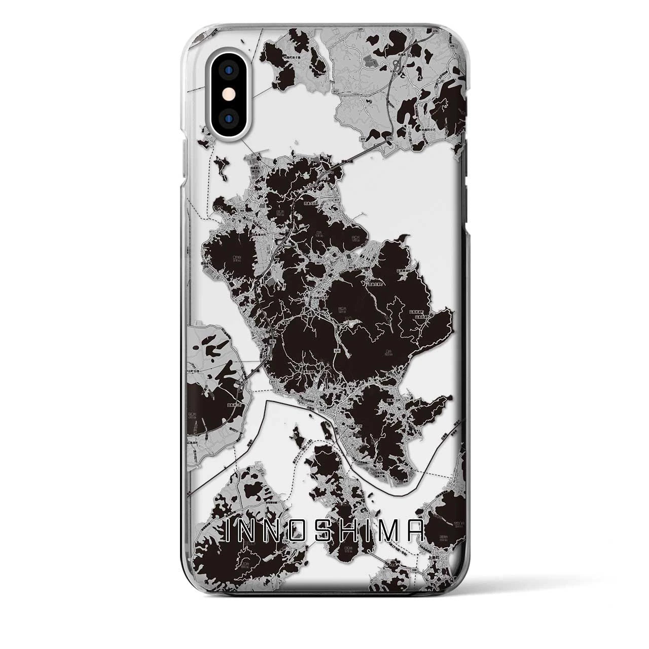 【因島(広島県)】地図柄iPhoneケース(クリアタイプ)