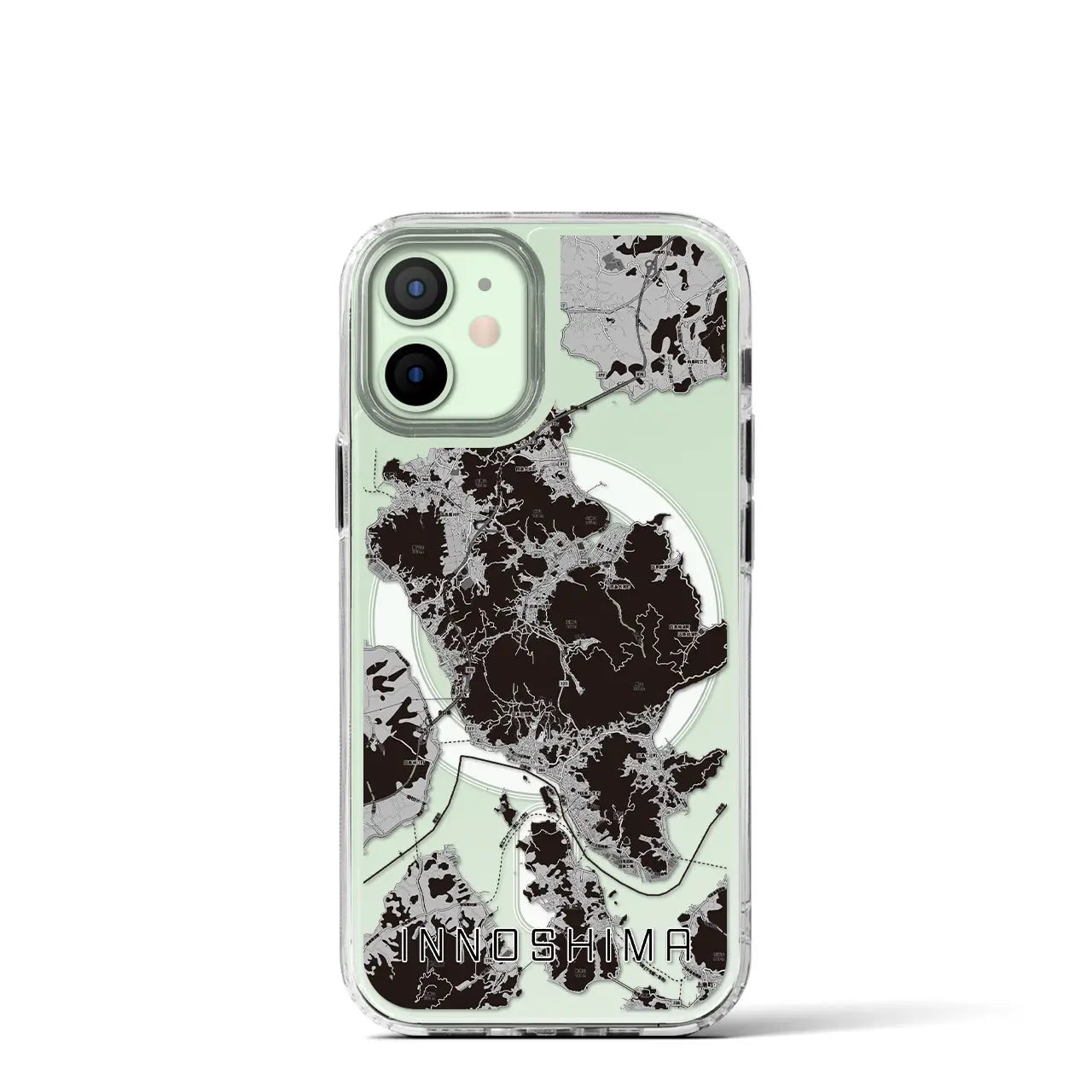 【因島(広島県)】地図柄iPhoneケース(MagSafeタイプ)