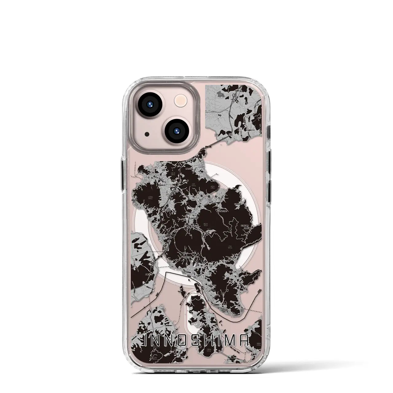 【因島(広島県)】地図柄iPhoneケース(MagSafeタイプ)