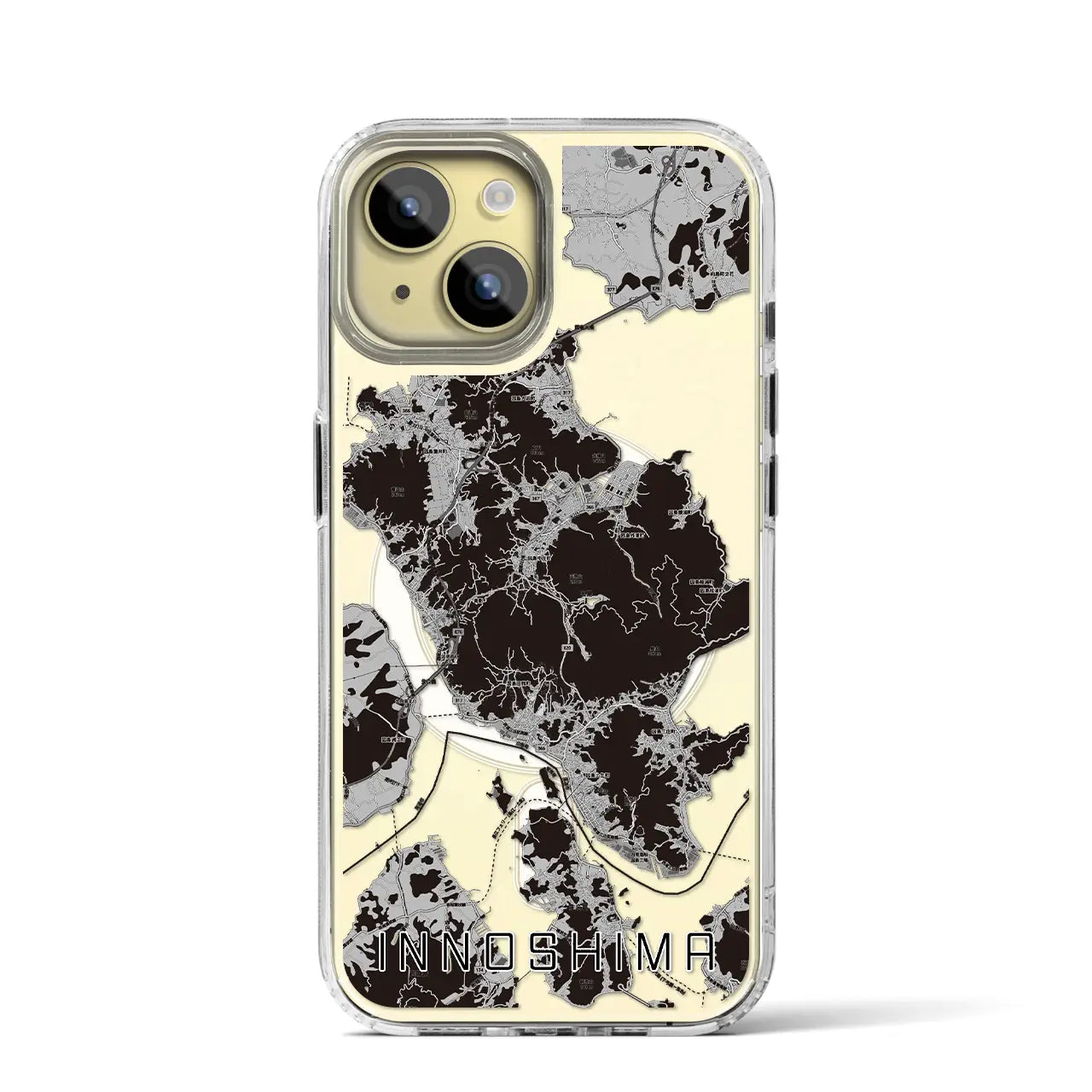 【因島(広島県)】地図柄iPhoneケース(MagSafeタイプ)