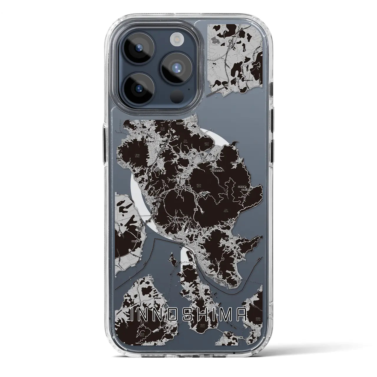 【因島(広島県)】地図柄iPhoneケース(MagSafeタイプ)