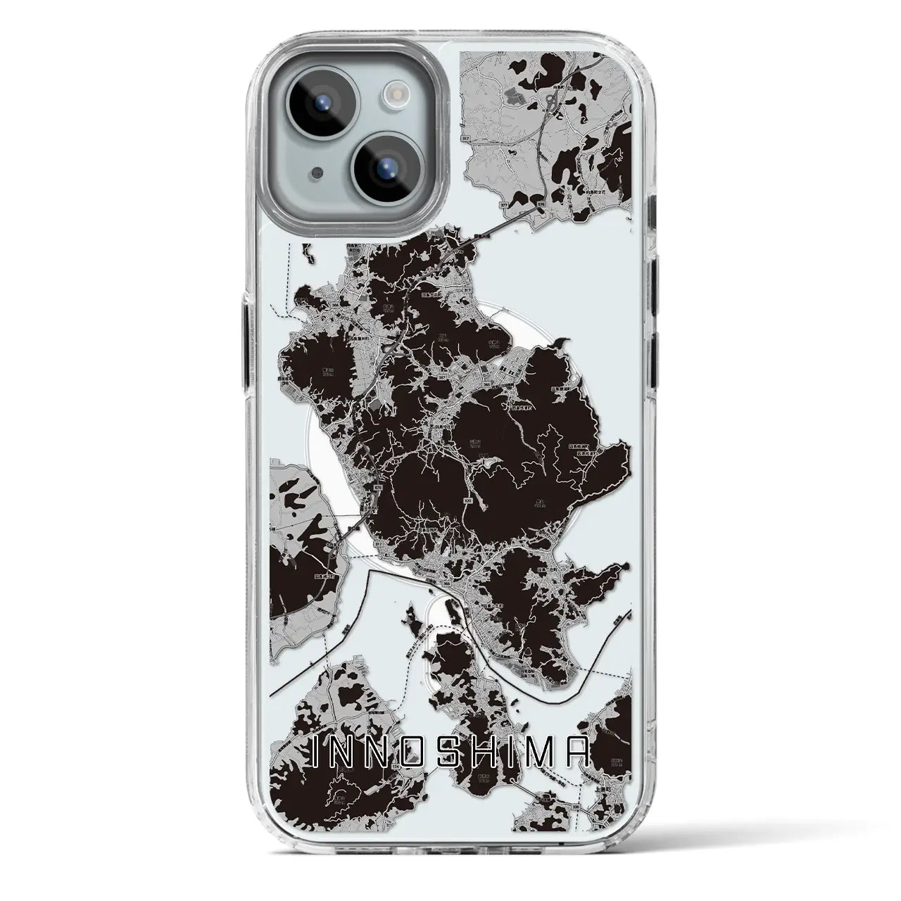 【因島(広島県)】地図柄iPhoneケース(MagSafeタイプ)