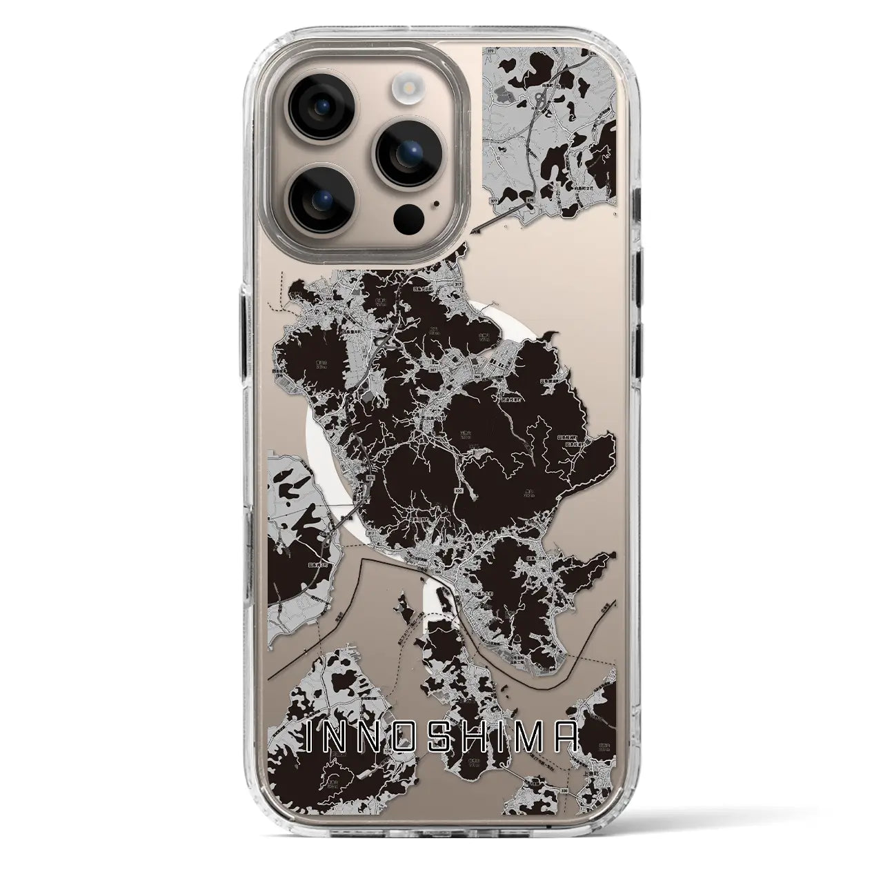 【因島(広島県)】地図柄iPhoneケース(MagSafeタイプ)