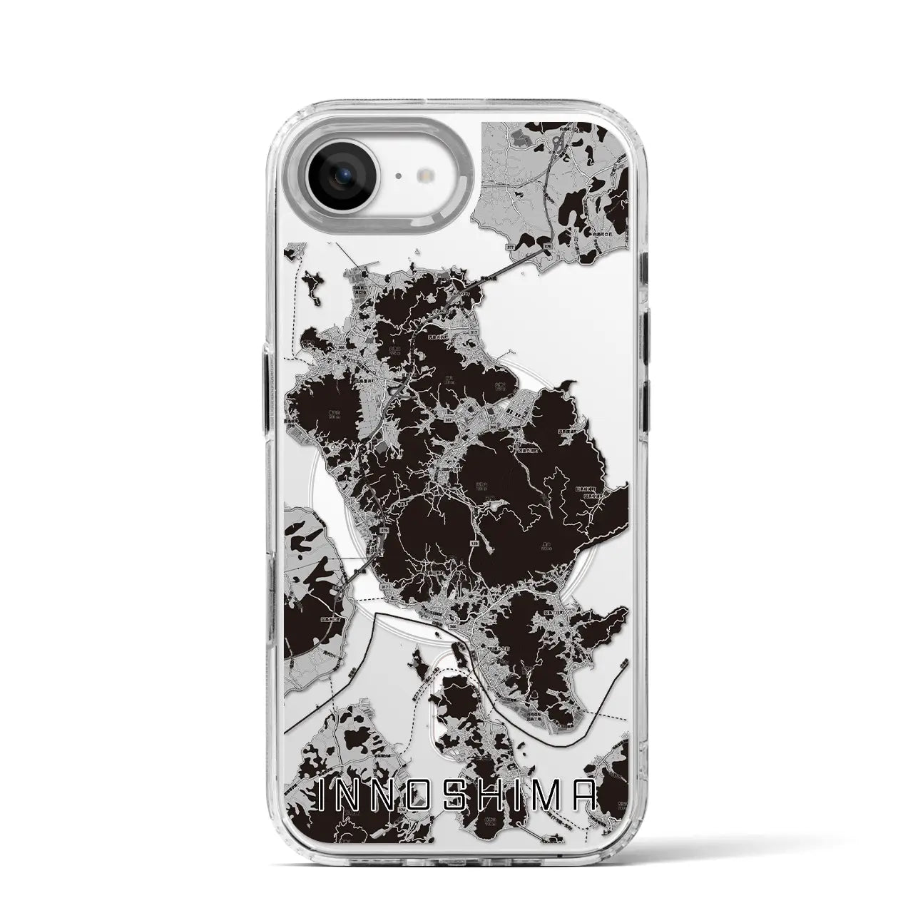 【因島(広島県)】地図柄iPhoneケース(MagSafeタイプ)