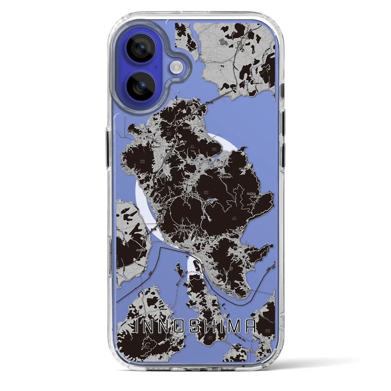 【因島(広島県)】地図柄iPhoneケース(MagSafeタイプ)