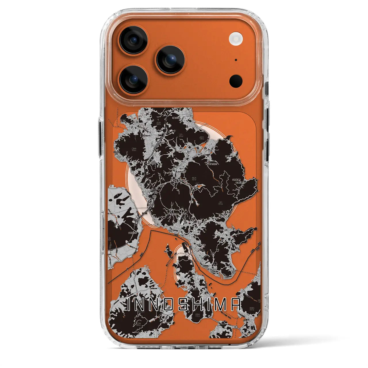 【因島(広島県)】地図柄iPhoneケース(MagSafeタイプ)