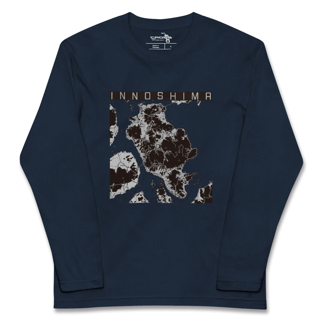 【因島(広島県)】地図柄ロングスリーブTシャツ