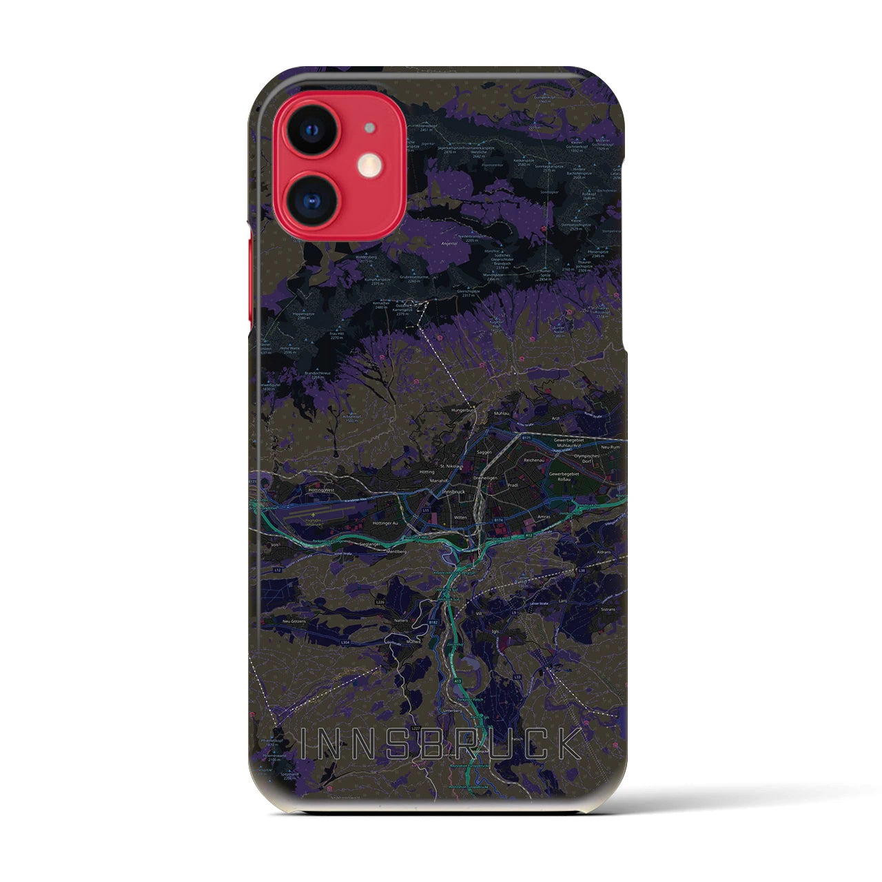 【インスブルック(オーストリア)】地図柄iPhoneケース(バックカバータイプ)