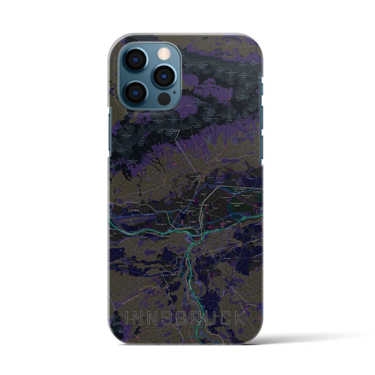 【インスブルック(オーストリア)】地図柄iPhoneケース(バックカバータイプ)