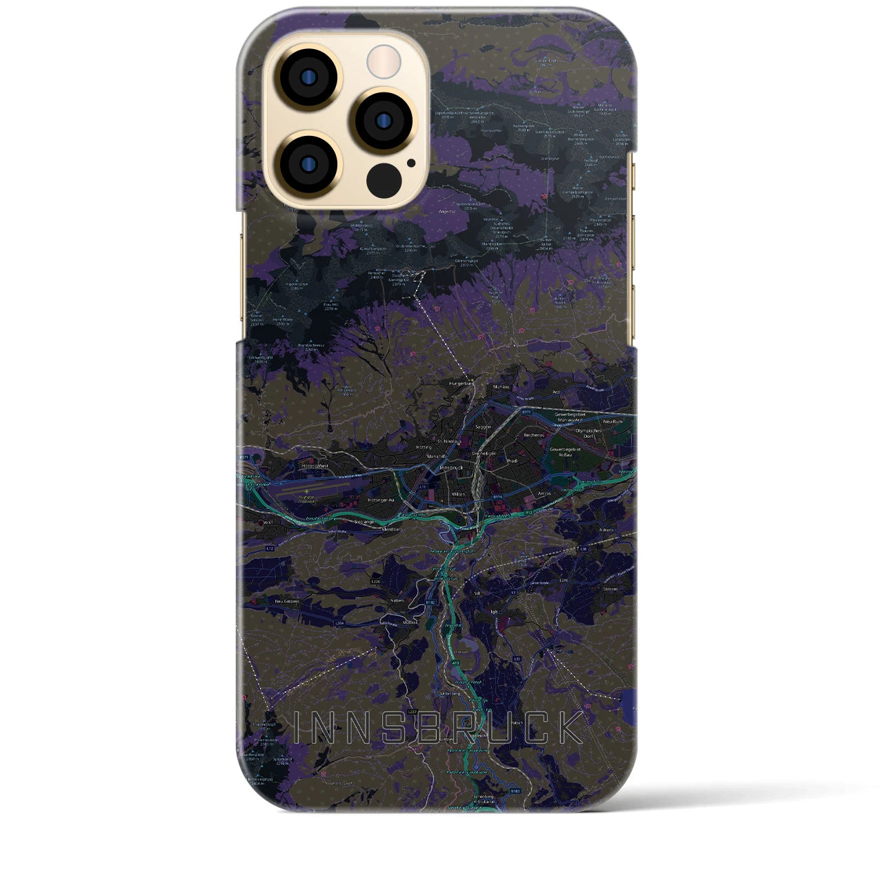 【インスブルック(オーストリア)】地図柄iPhoneケース(バックカバータイプ)