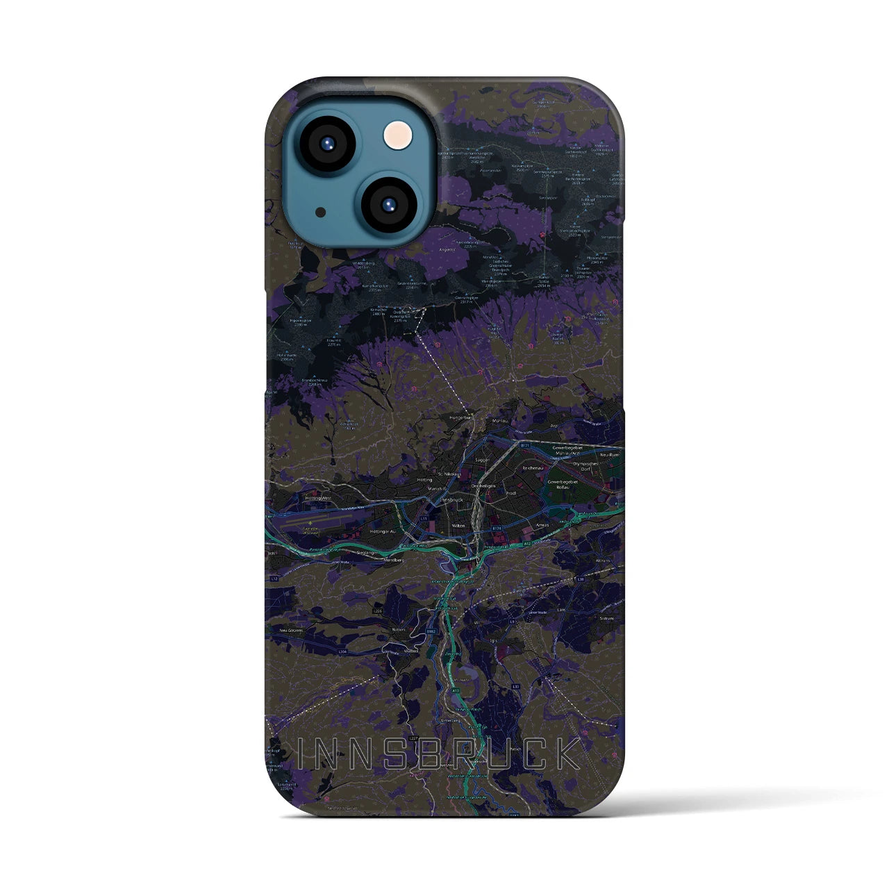 【インスブルック(オーストリア)】地図柄iPhoneケース(バックカバータイプ)