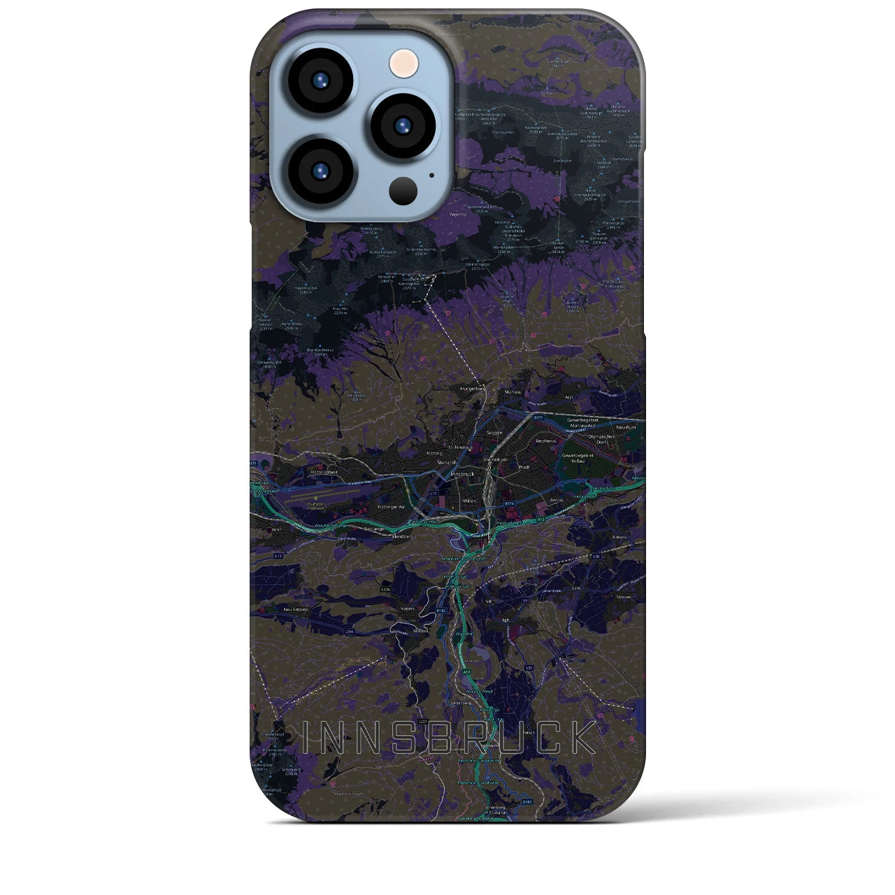 【インスブルック(オーストリア)】地図柄iPhoneケース(バックカバータイプ)