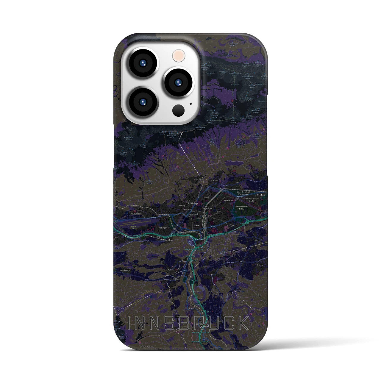 【インスブルック(オーストリア)】地図柄iPhoneケース(バックカバータイプ)