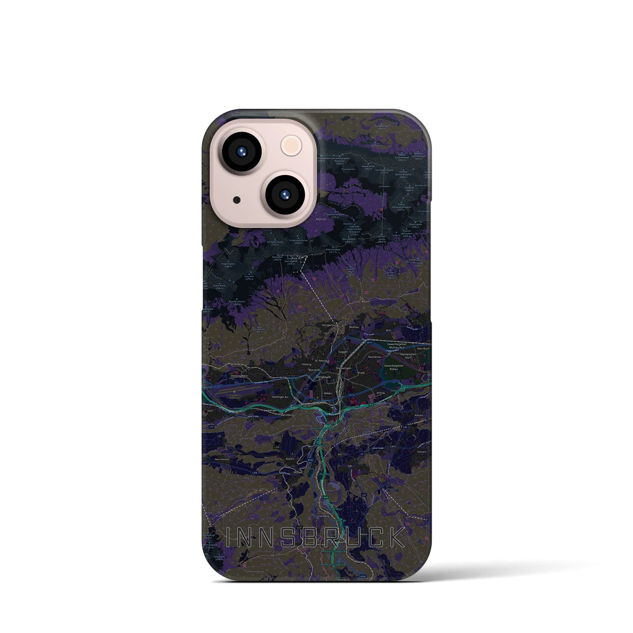【インスブルック(オーストリア)】地図柄iPhoneケース(バックカバータイプ)