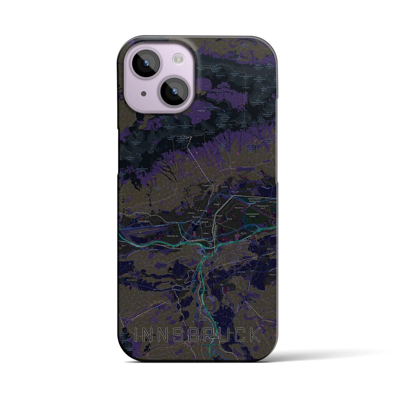 【インスブルック(オーストリア)】地図柄iPhoneケース(バックカバータイプ)