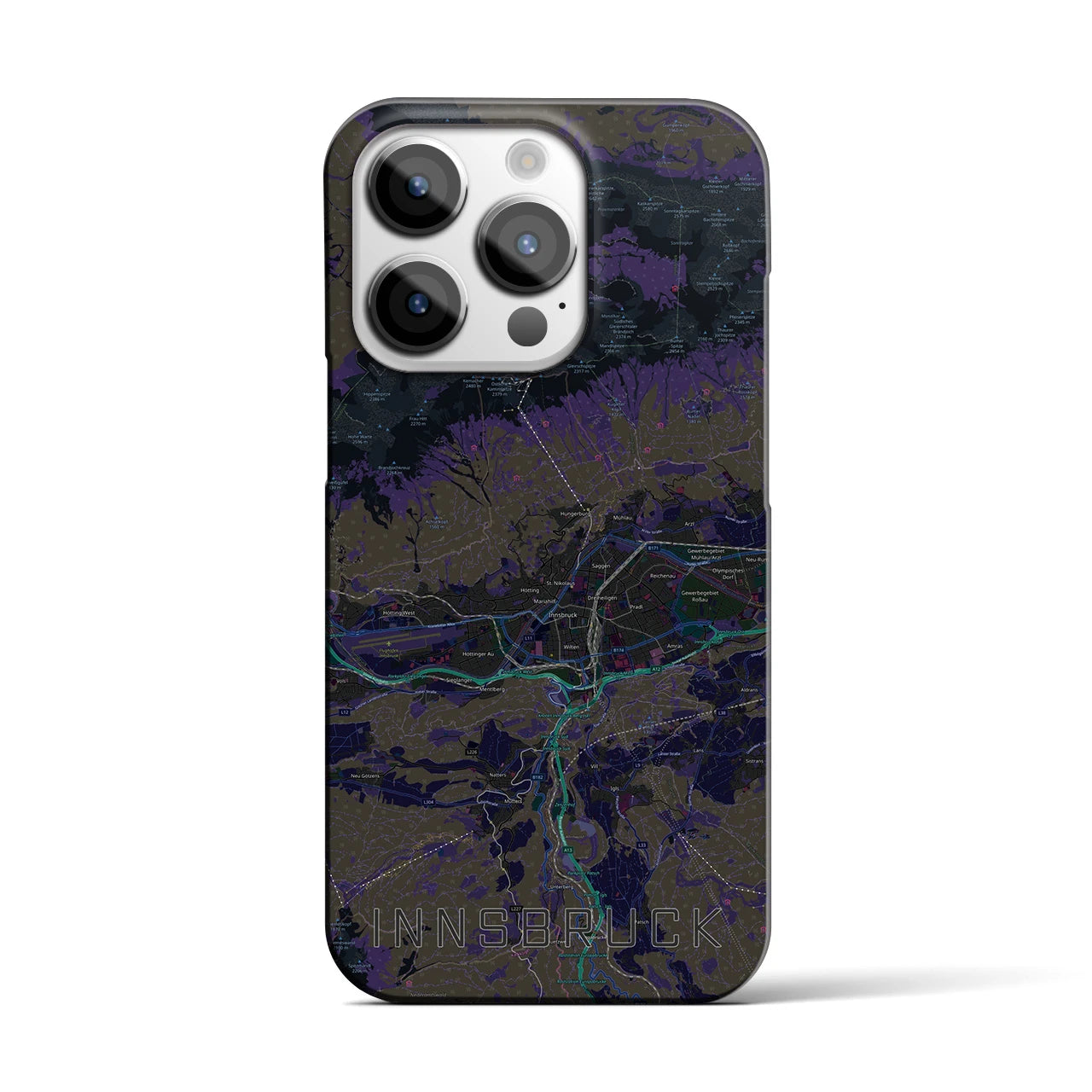 【インスブルック(オーストリア)】地図柄iPhoneケース(バックカバータイプ)