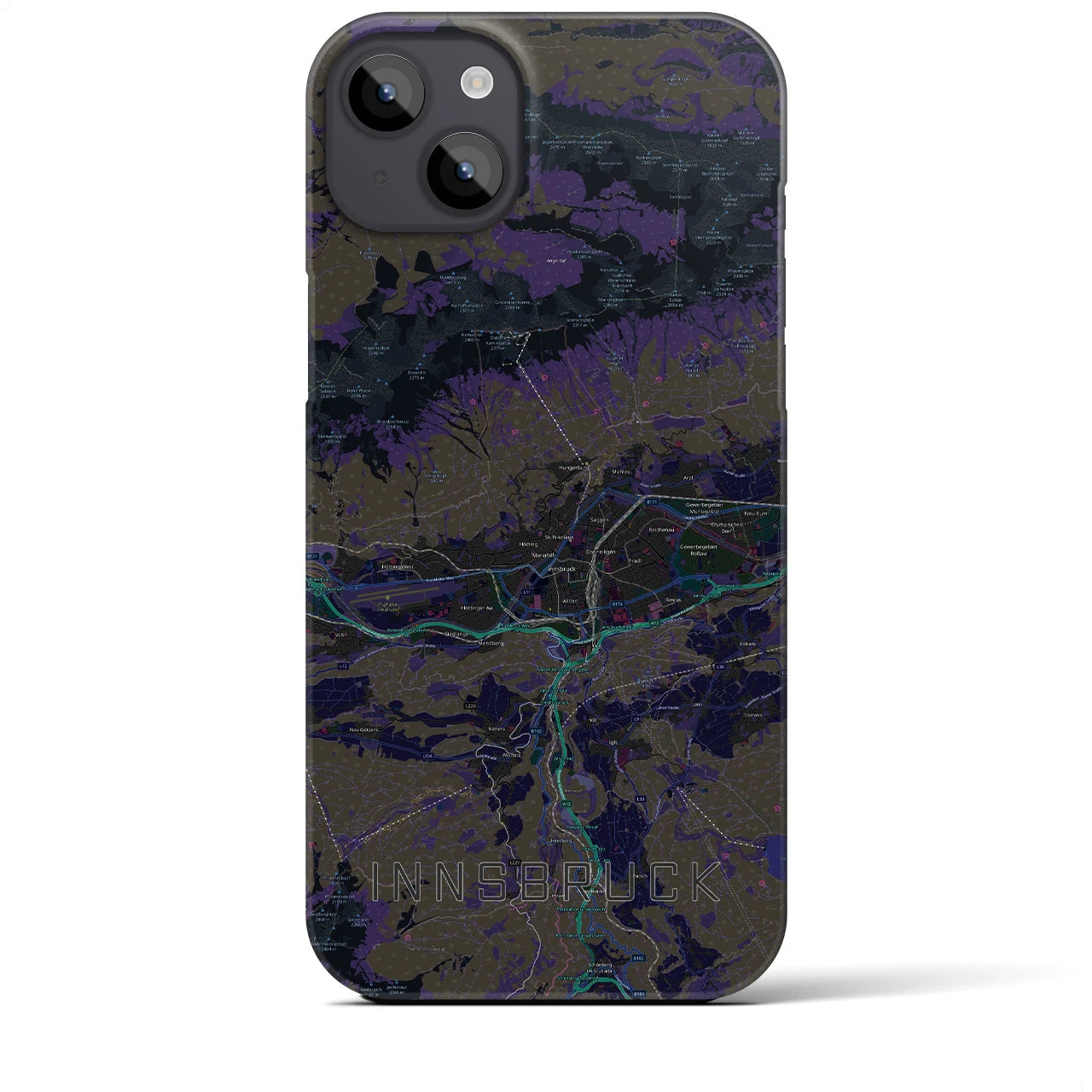 【インスブルック(オーストリア)】地図柄iPhoneケース(バックカバータイプ)