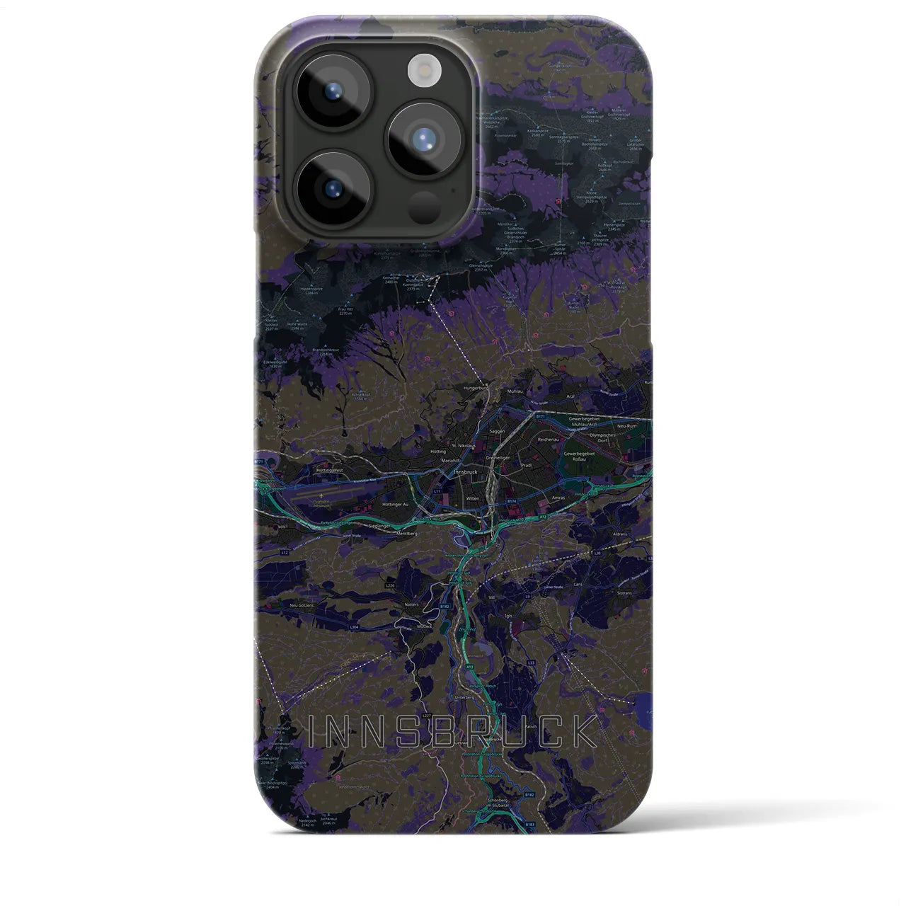 【インスブルック(オーストリア)】地図柄iPhoneケース(バックカバータイプ)