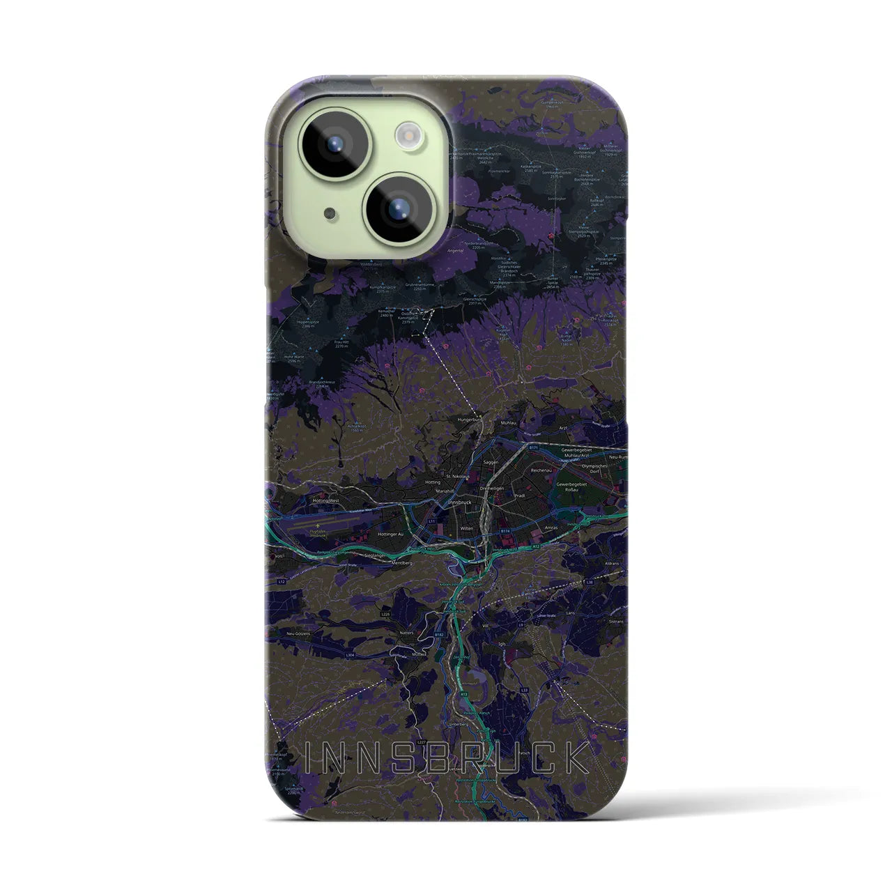 【インスブルック(オーストリア)】地図柄iPhoneケース(バックカバータイプ)