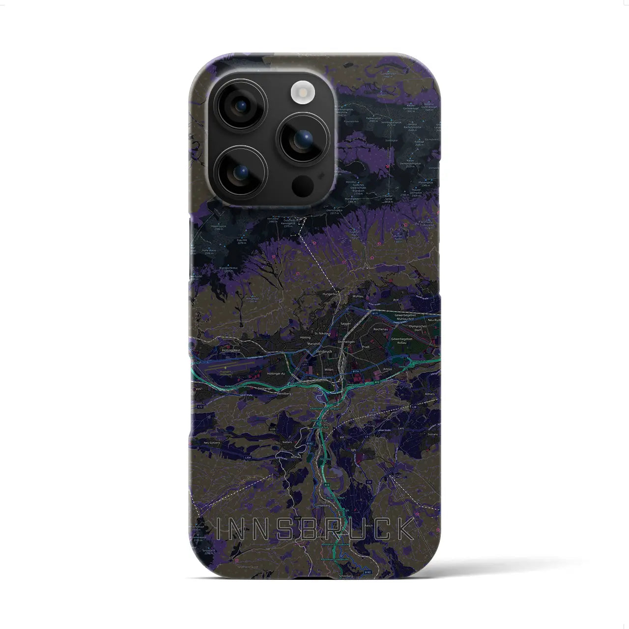 【インスブルック(オーストリア)】地図柄iPhoneケース(バックカバータイプ)