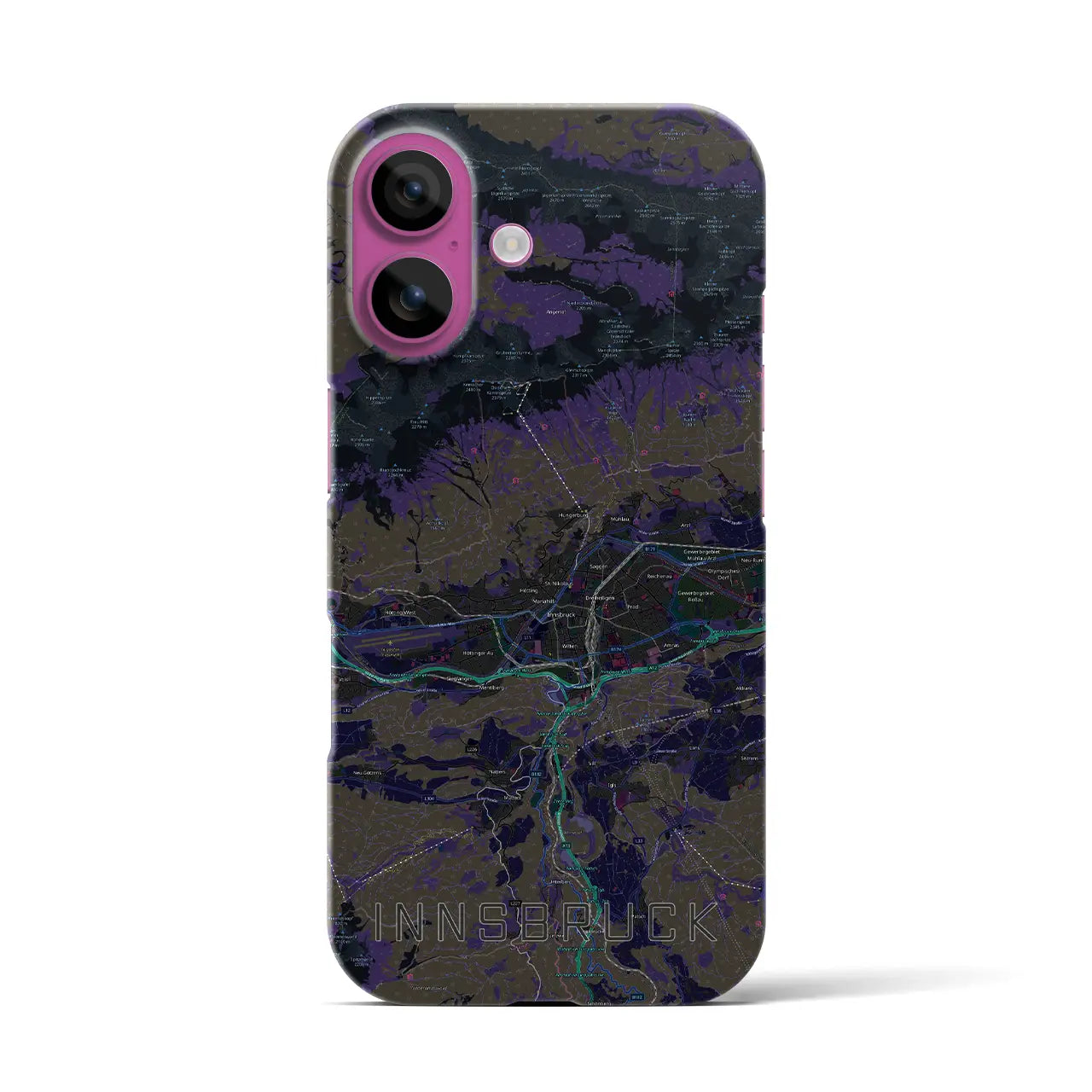 【インスブルック(オーストリア)】地図柄iPhoneケース(バックカバータイプ)