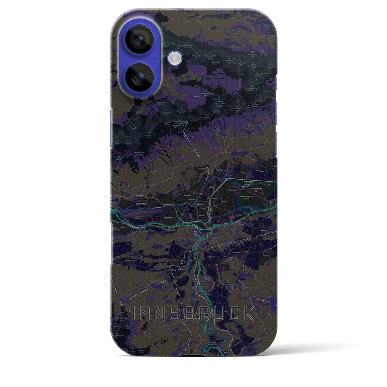 【インスブルック(オーストリア)】地図柄iPhoneケース(バックカバータイプ)