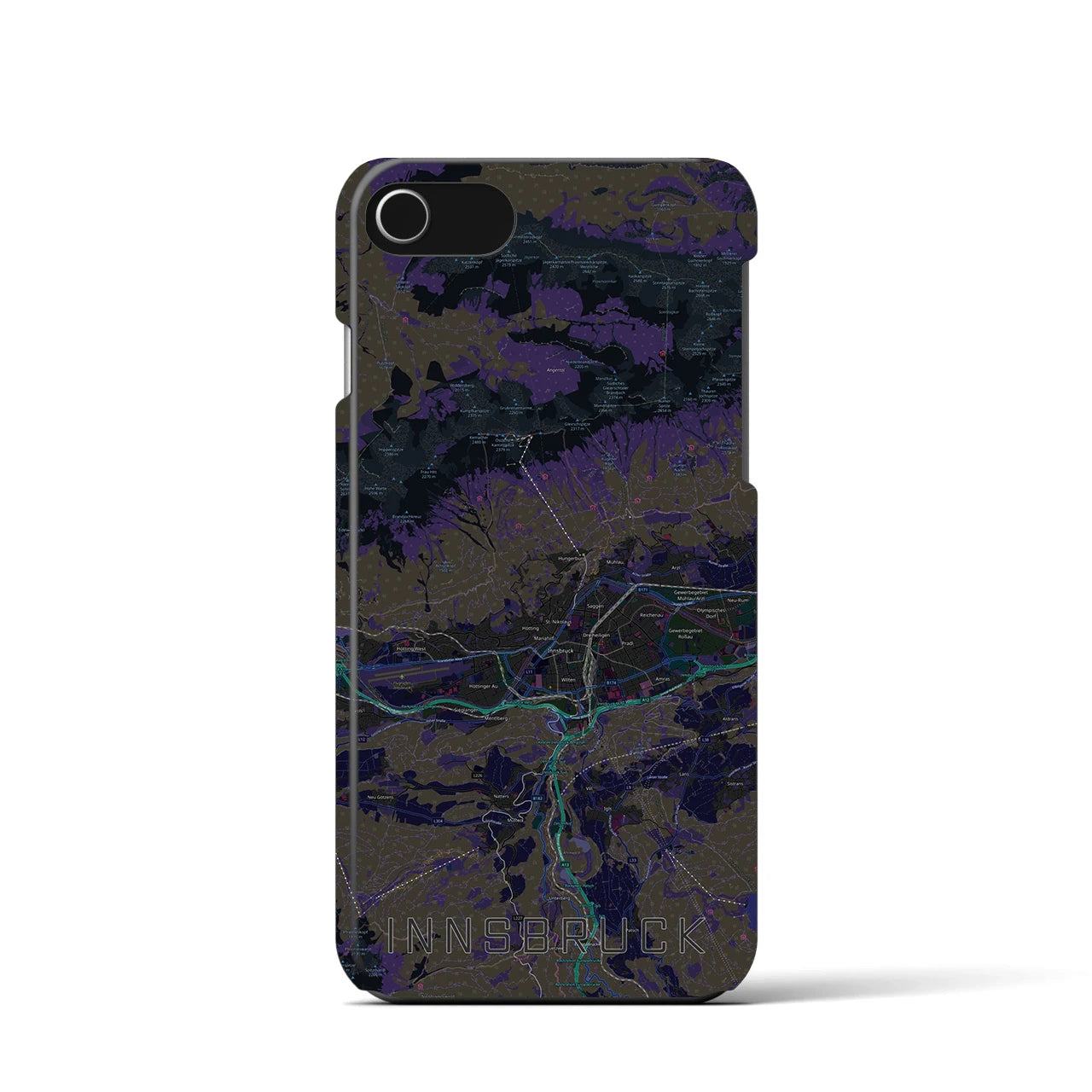 【インスブルック(オーストリア)】地図柄iPhoneケース(バックカバータイプ)