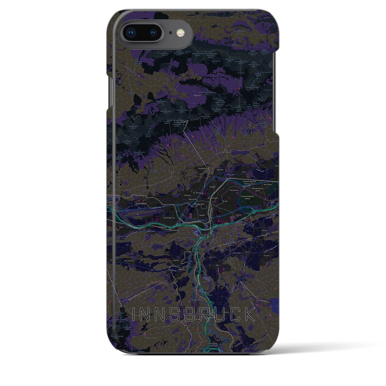 【インスブルック(オーストリア)】地図柄iPhoneケース(バックカバータイプ)